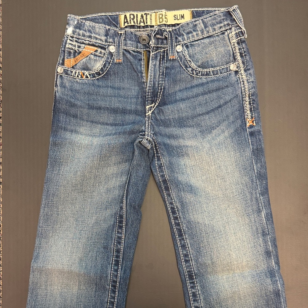Ariat Boy’ Blue Slim Jeans - Picture 2 of 7